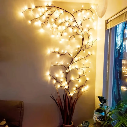 Willow Vine Fairy Lamp - Bendable 1.8m /5.9 Feet Branch USB Powered w/96 Warm White Led Lights, 8 Modes