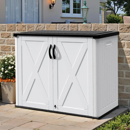 Outdoor Storage Cabinet with Lockable Door, Waterproof-Horizontal Storage Shed, 25 Cu. ft.