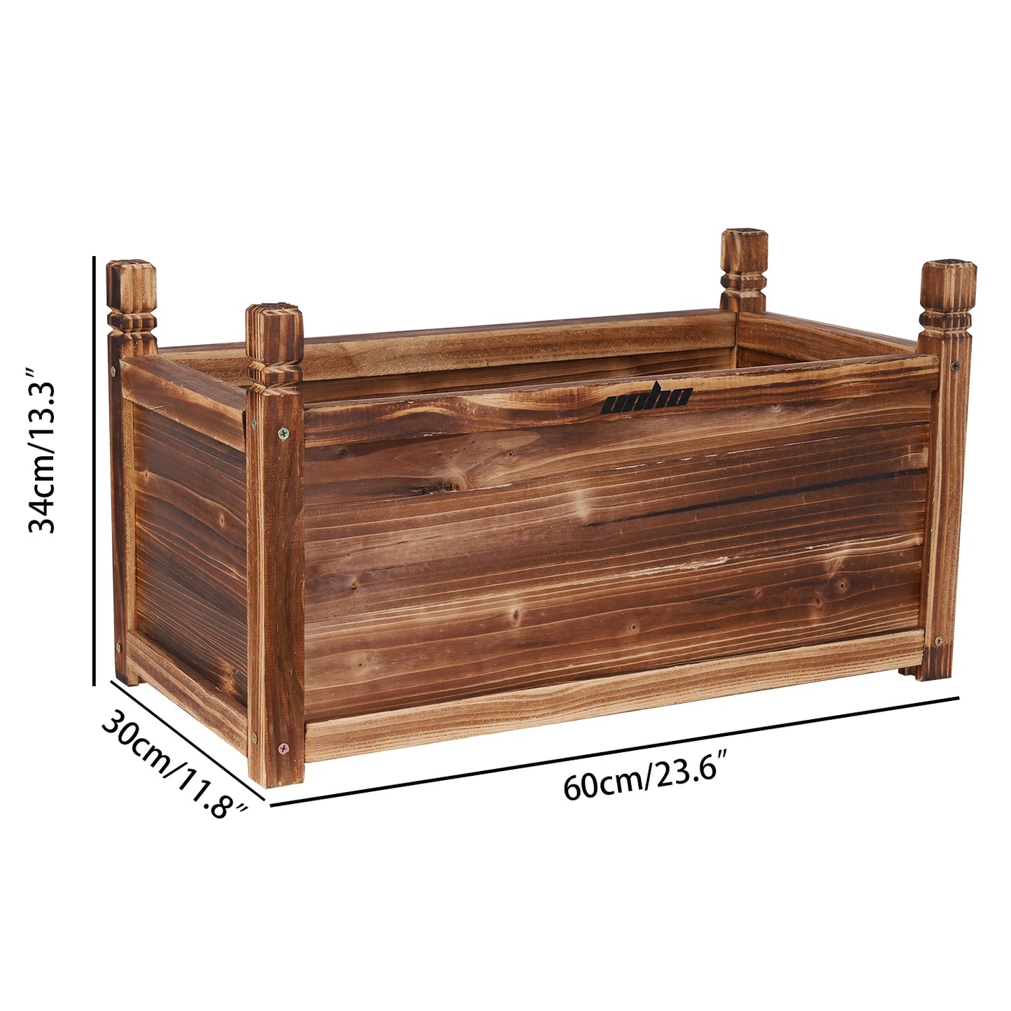 Outdoor Wooden Raised Planter Box - 3 sizes  to choose from
