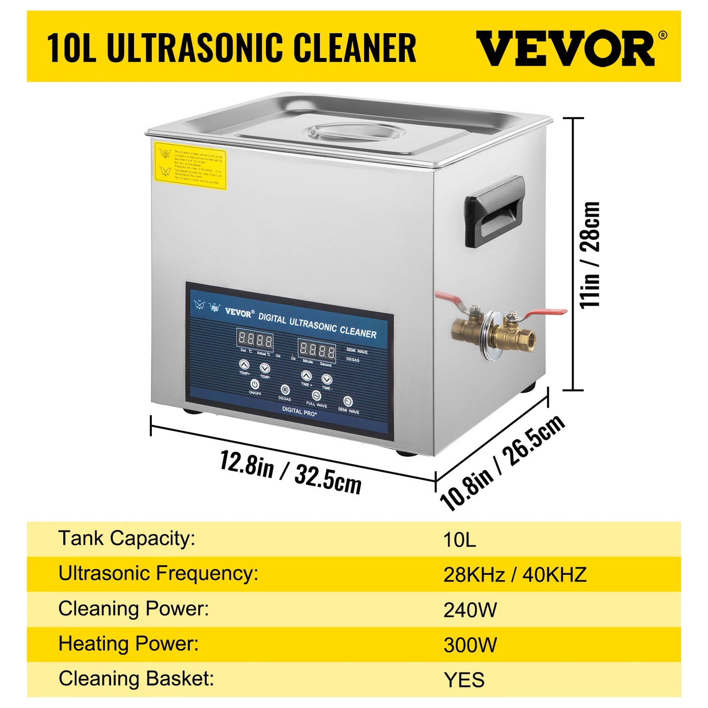 Ultrasonic Cleaner 28/40khz Dual Frequency Digital Portable Washing Machine