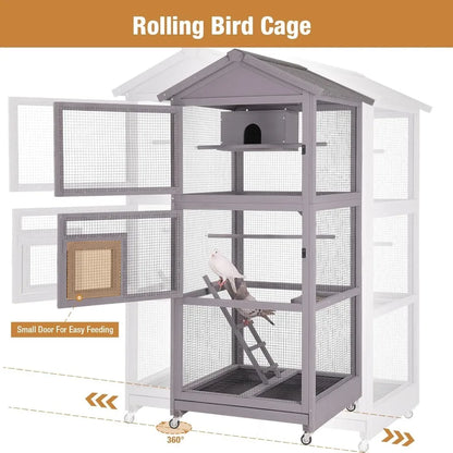 Large Bird Cage Indoor/Outdoor Large Wooden Aviary