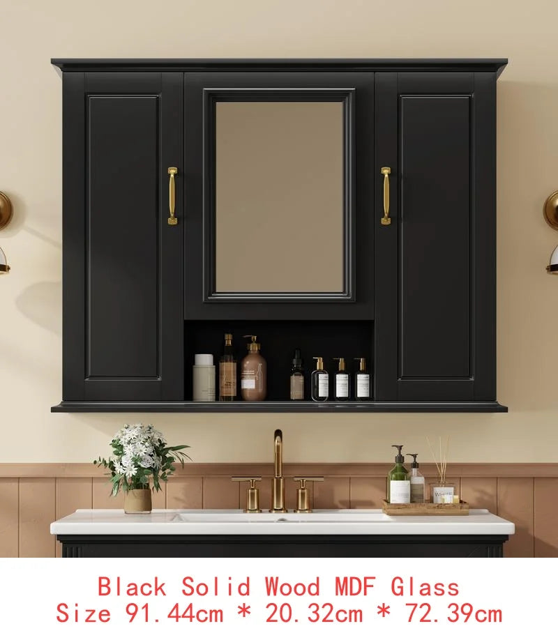 36" Wall Mounted Medicine Cabinet with Mirror, 3 Door Storage Cabinet