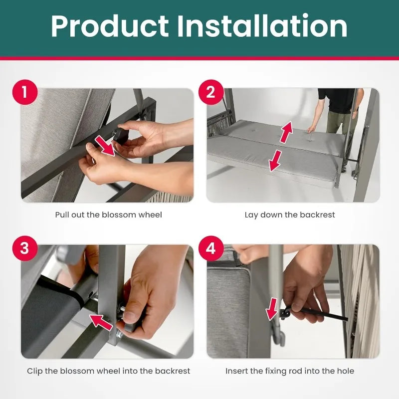 2-in-1 Convertible Porch Swing/Bed with Wicker Armrests and Canopy