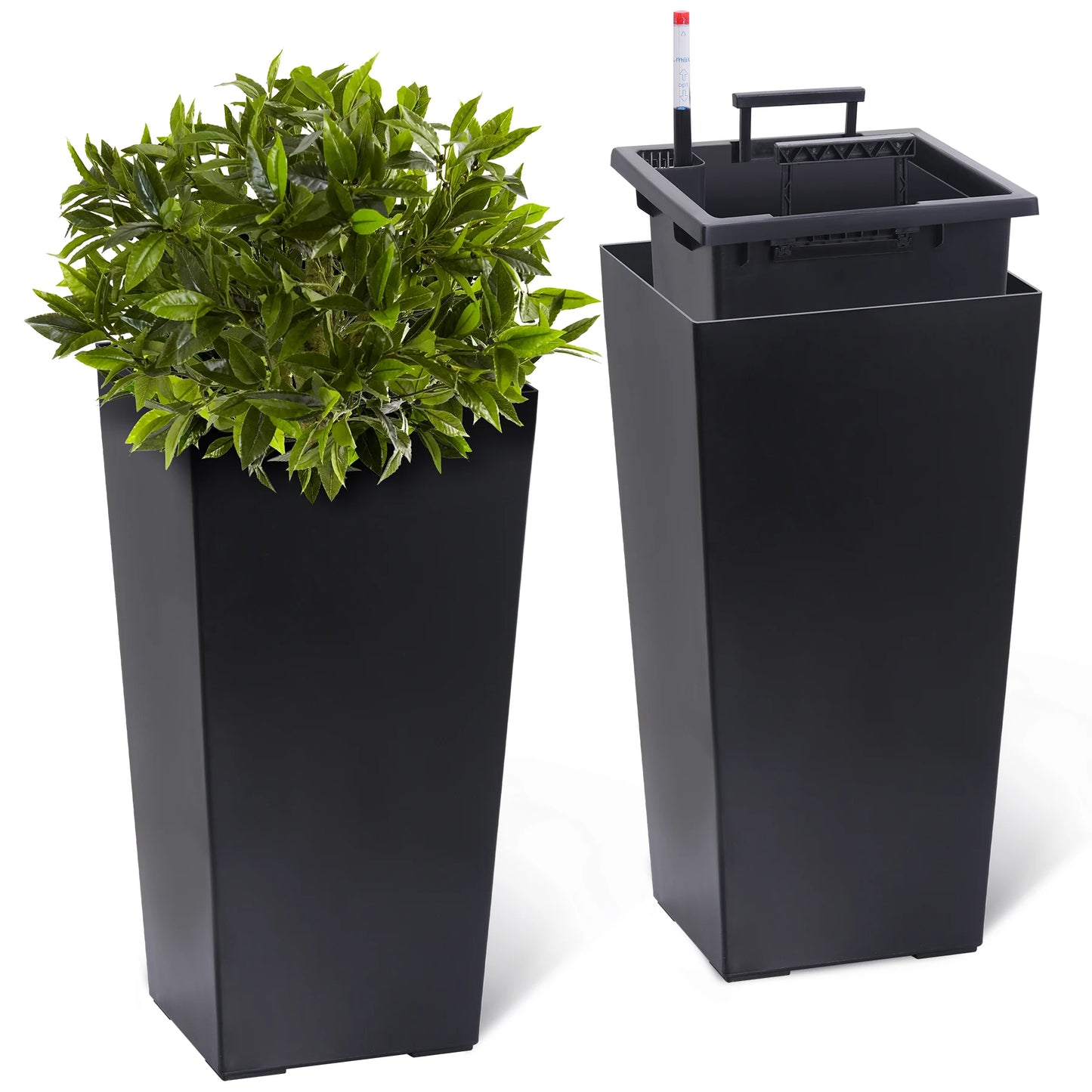 2pcs Planter Pots, Self Watering with Drainage Holes