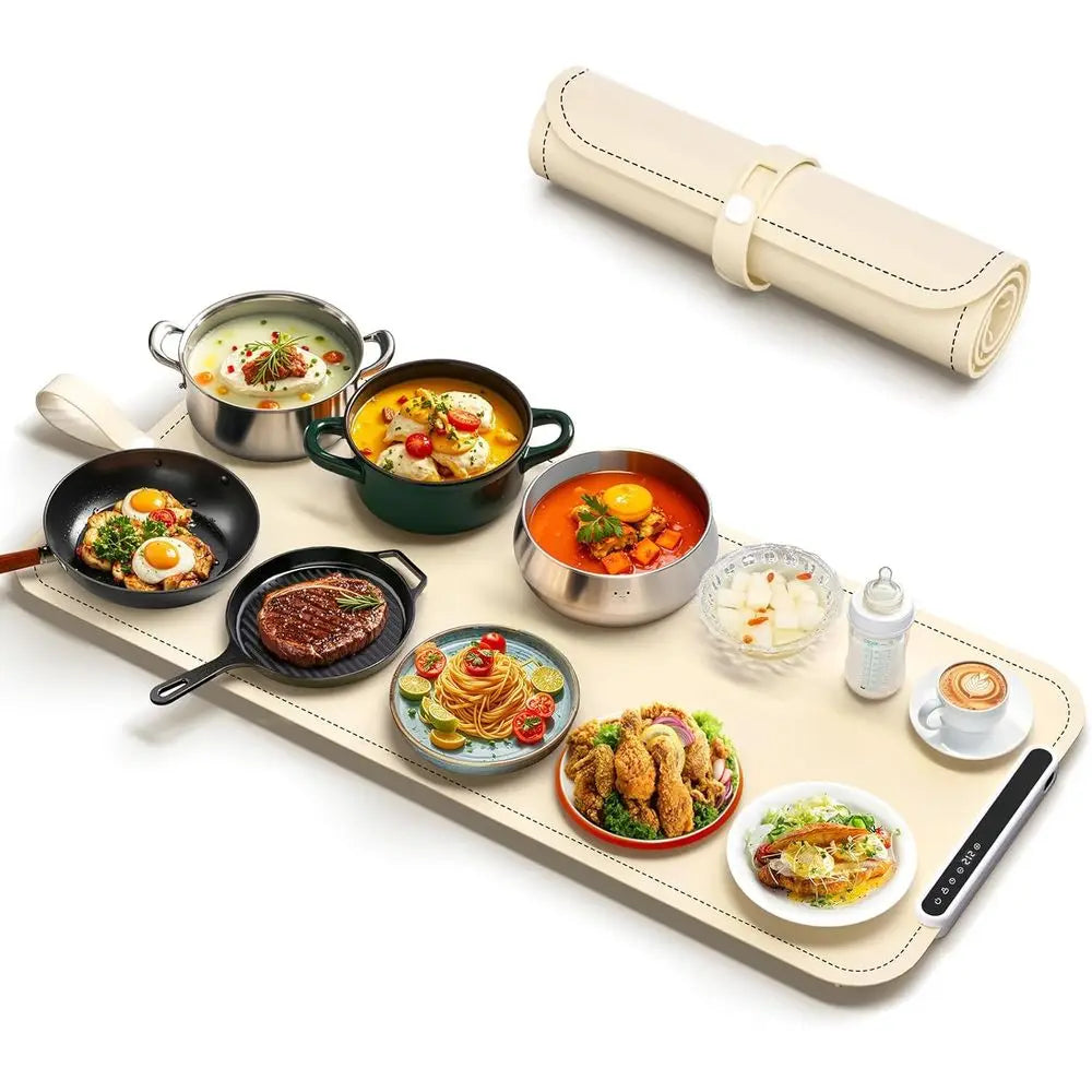 Electric Food Warming Tray XXL (36x16) Portable, Rollable, with Fast Even Surface Heating,