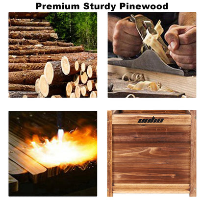 Outdoor Wooden Raised Planter Box - 3 sizes  to choose from