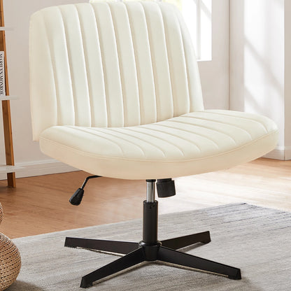 Cross Legged Desk Chair - Armless, Wide Seat and Back,  Adjustable