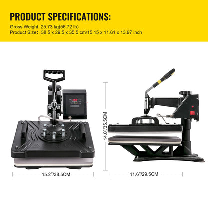 Combo Heat Press Machine - Multifunctional Sublimation Printer Transfer Printer