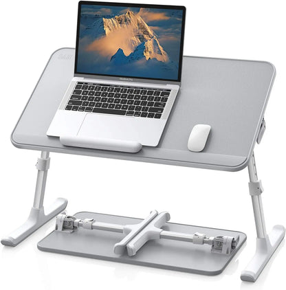 Adjustable Leather Lap Desk with Foldable Design, Height and Angle Adjustments