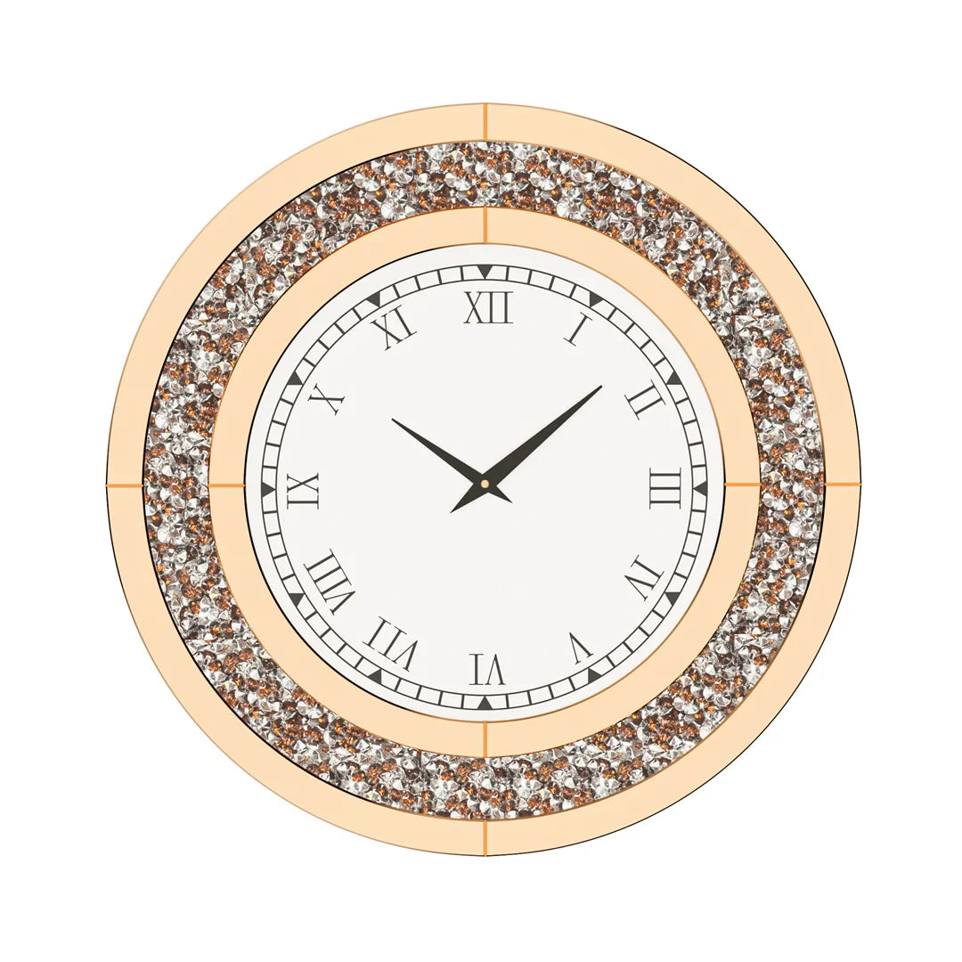 32inch Large Diamond Crystal 3D Wall Clock with Roman Numerals
