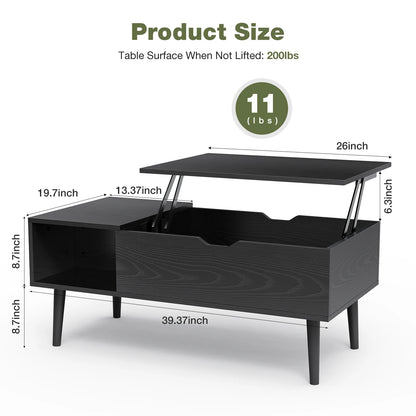 Lift Top Coffee Table w/ Hidden Storage Space w/Easy Lift