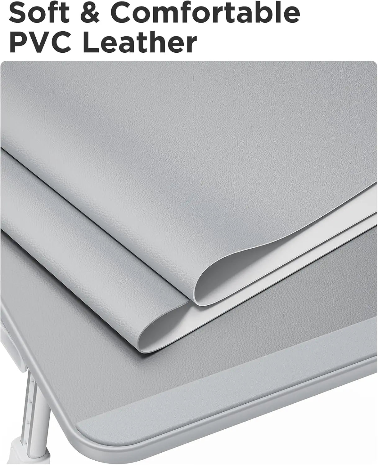 Adjustable Leather Lap Desk with Foldable Design, Height and Angle Adjustments