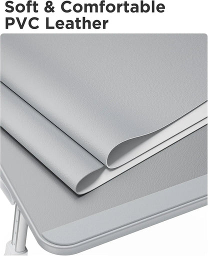 Adjustable Leather Lap Desk with Foldable Design, Height and Angle Adjustments