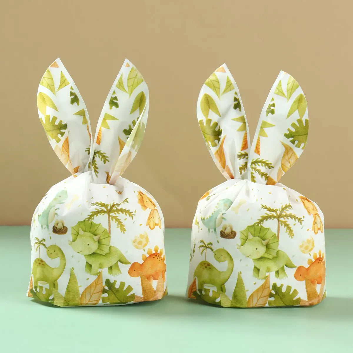 50pcs Rabbit Ear Bags, Cartoon Plastic Bags for Snacks, Cookies, Candy