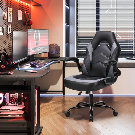 Computer/Gaming Chair, PU Leather with Flip-up Armrest