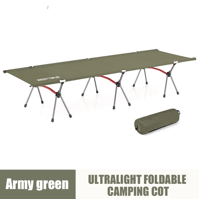 Portable Folding Cot with Leg Extenders-Ultralight Aluminum Alloy