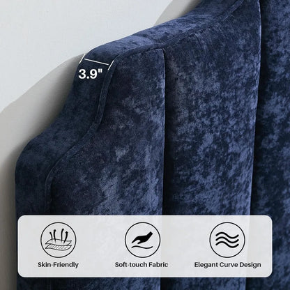 Vertical Queen Size Chenille Upholstered Headboard with Adjustable Height and Width