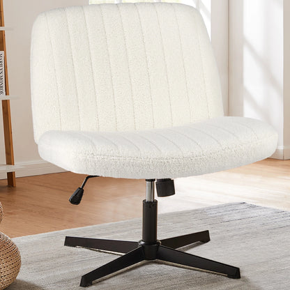 Cross Legged Desk Chair - Armless, Wide Seat and Back,  Adjustable