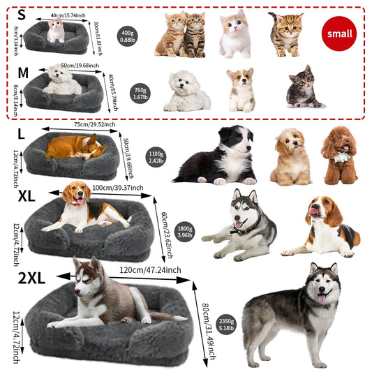 Thick Orthopedic Dog Bed - comfortable, cushioned with a removable, washable plush cover