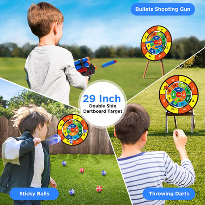 Toy Bow Arrow + Guns For Kids Night-Light Archery Stand and Target Board