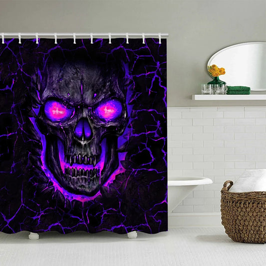 Purple Skull Bathroom Four-piece Set - Avant-garde Waterproof Shower curtain
