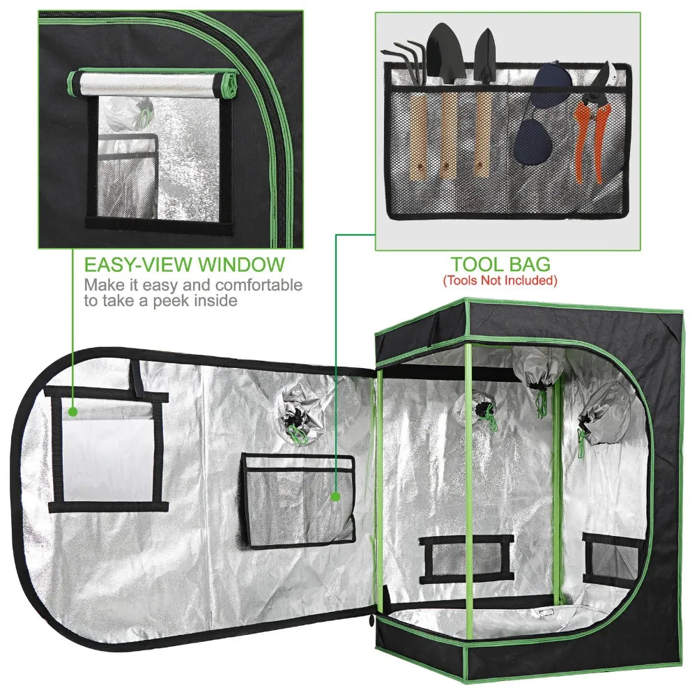 48"x24"x60" Grow Tent Hydroponic Window Floor Tray w/tool bag (tools not included)