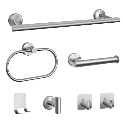 7 pcs Bathroom Towel Rack, Hardware Set Included