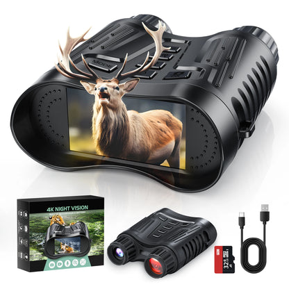 Night Vision Binoculars 8X Digital Zoom HD 1080P w/ IR Illuminator & Video Recording
