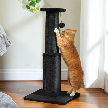 Large Cat Scratching Post with Woven Sisal and Dangling Ball Toy