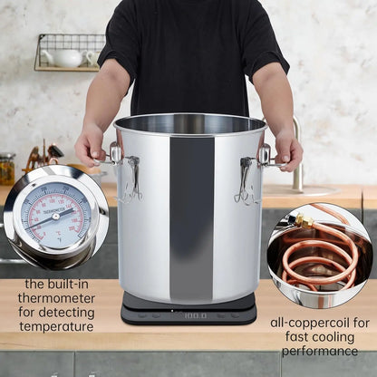 13.2 Gal/50L Brewing Kit , 3 Stainless Steel Pots with Built-in Thermometer, Water Pump and Attachments