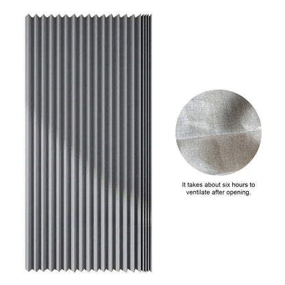 Privacy Bathroom Divider, Foldable Magnetic Shower Curtain, Waterproof with 14 Hooks