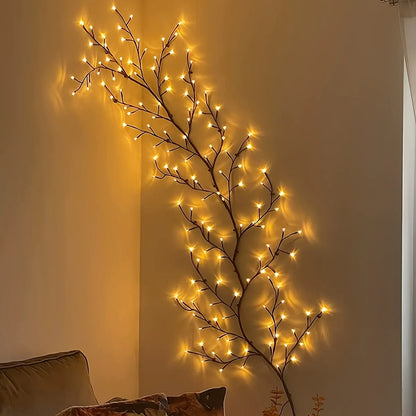 Willow Vine Fairy Lamp - Bendable 1.8m /5.9 Feet Branch USB Powered w/96 Warm White Led Lights, 8 Modes