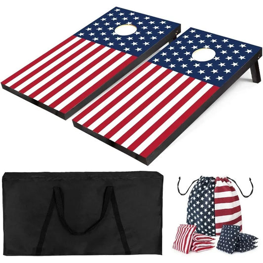 Cornhole Boards Set with Carry Case & 8 Bean Bags