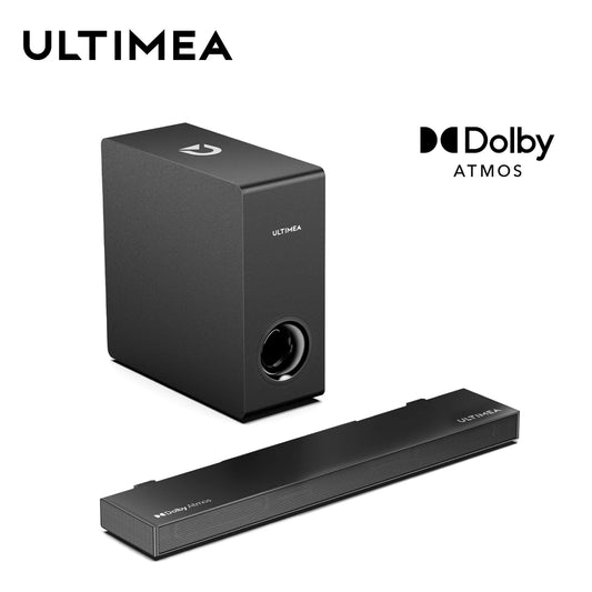 Dolby Atmos Soundbar for TV with Subwoofer & Bass Boost, 3D Surround Sound
