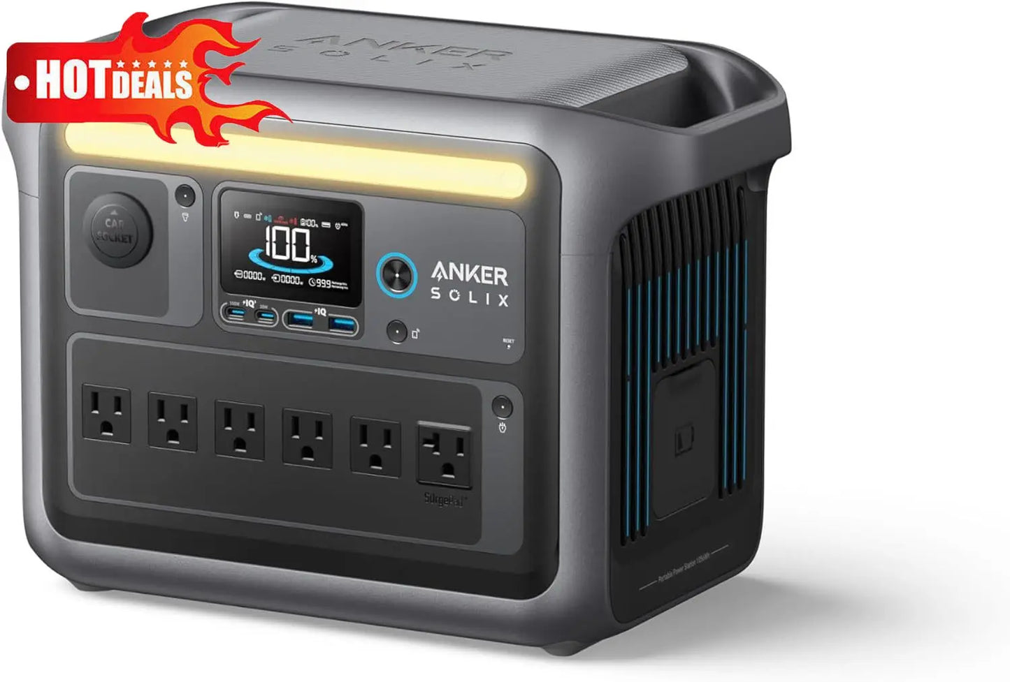 C1000 Portable Power Station, 1800W (Peak 2400W) Solar Generator