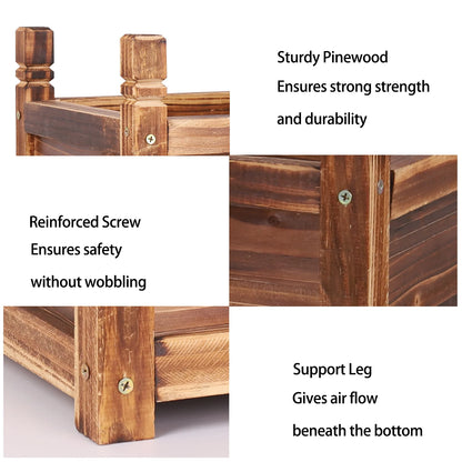 Outdoor Wooden Raised Planter Box - 3 sizes  to choose from