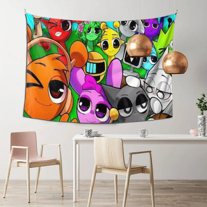 Funny Spunki Cartoon Tapestry,