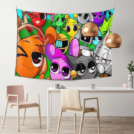 Funny Spunki Cartoon Tapestry,