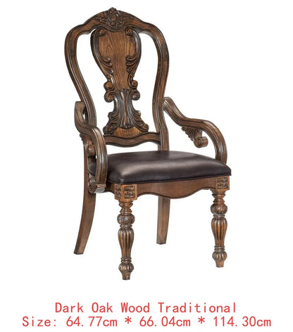 Elegant Formal 5-Piece Dining Set with Extension Leaf Table & 4 Chairs - Dark Oak Finish