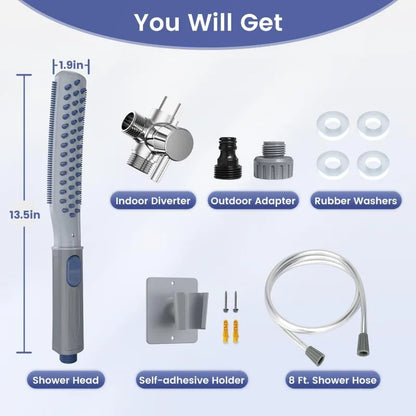 Dog Shower Wand with Attachments including 3 Spray Modes and 8 foot Hose