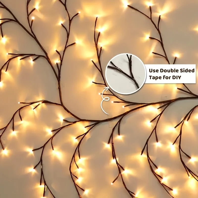 Willow Vine Fairy Lamp - Bendable 1.8m /5.9 Feet Branch USB Powered w/96 Warm White Led Lights, 8 Modes