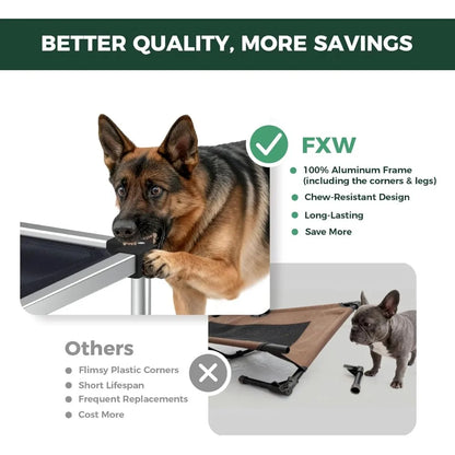 Elevated Dog Bed, Raised Cot - Chew Proof, Durable & Waterproof
