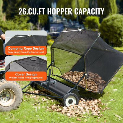 52-inch Lawn Sweeper, Tow Behind, 26cuft,  Heavy Duty Collector