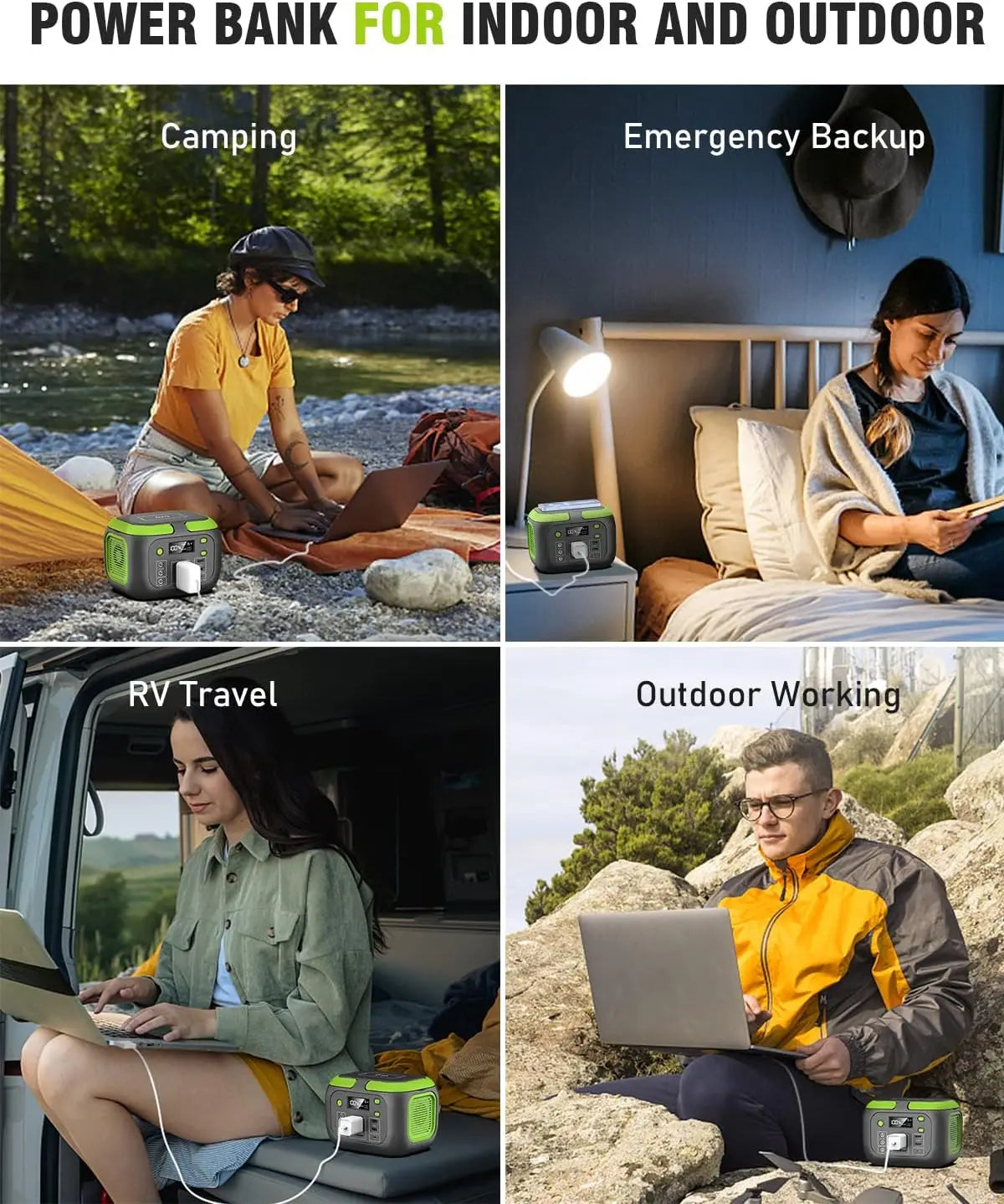 Portable Power Station,110V AC Outlets Solar Generator Power Bank