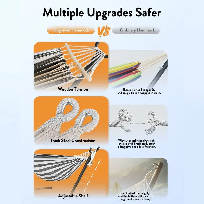 Hammock with Adjustable Stand  w/Storage Bag,