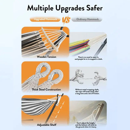 Hammock with Adjustable Stand  w/Storage Bag,