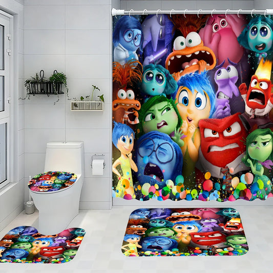 Disney Brainstorming Bathroom Four-piece Set - Avant-garde Waterproof Shower Curtain