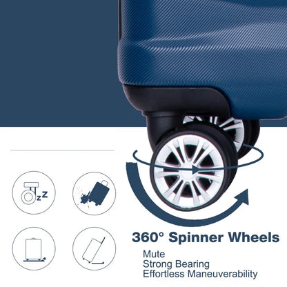 3 Piece Hardcase Luggage Sets with TSA Lock include Travel Duffle and Toiletry Bags