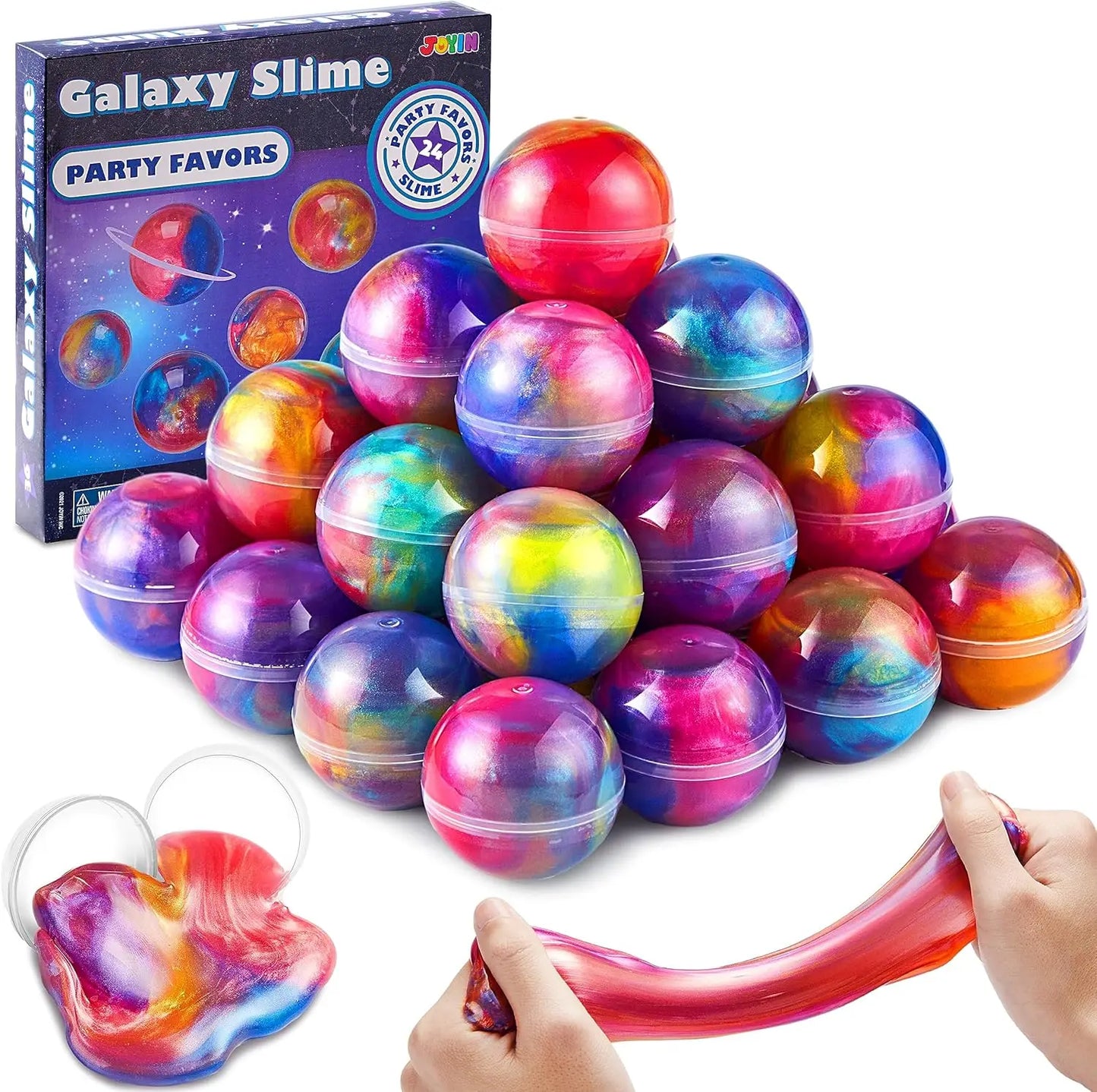 24 Pcs Mini Slime Party Favors-Multicolor Galaxy Slime Balls