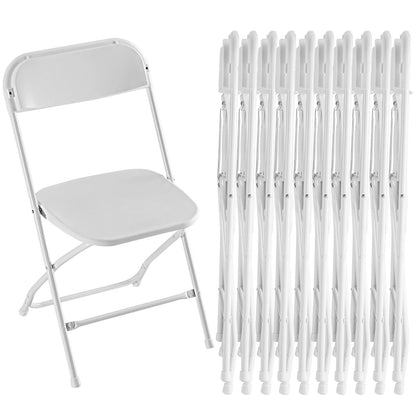 Plastic Seating/Metal Framing Folding Chairs with a 330LB Load Capacity, 10 Pack